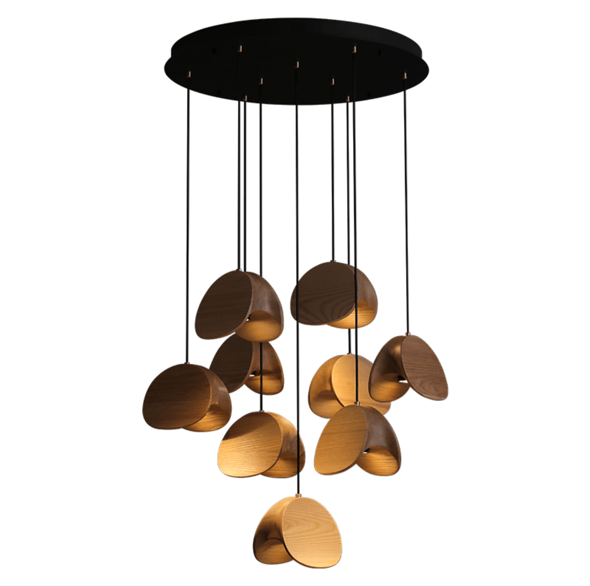Orbit Fold Wood Pendant Light — product and interior detail 36