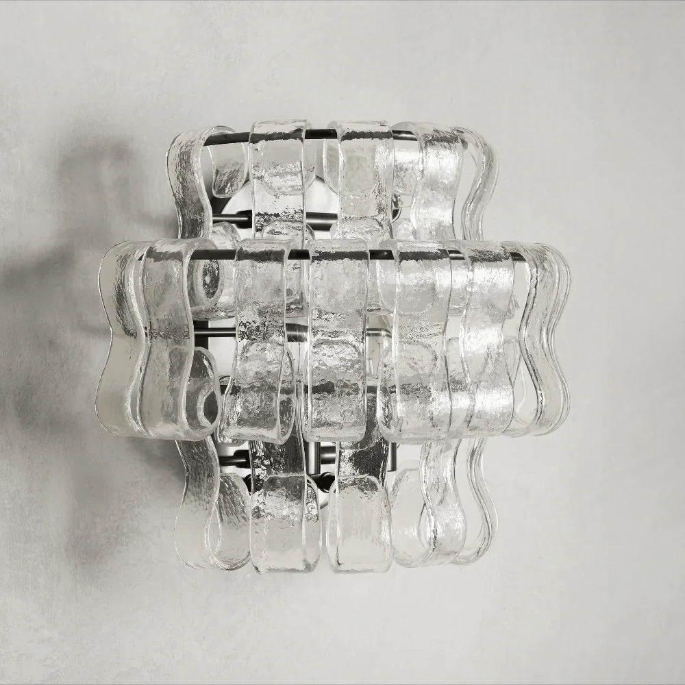 Orlisse Tiered Glass Wall Sconce — Black & Clear