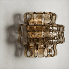 Orlisse Tiered Glass Wall Sconce — Gold & Smoke grey