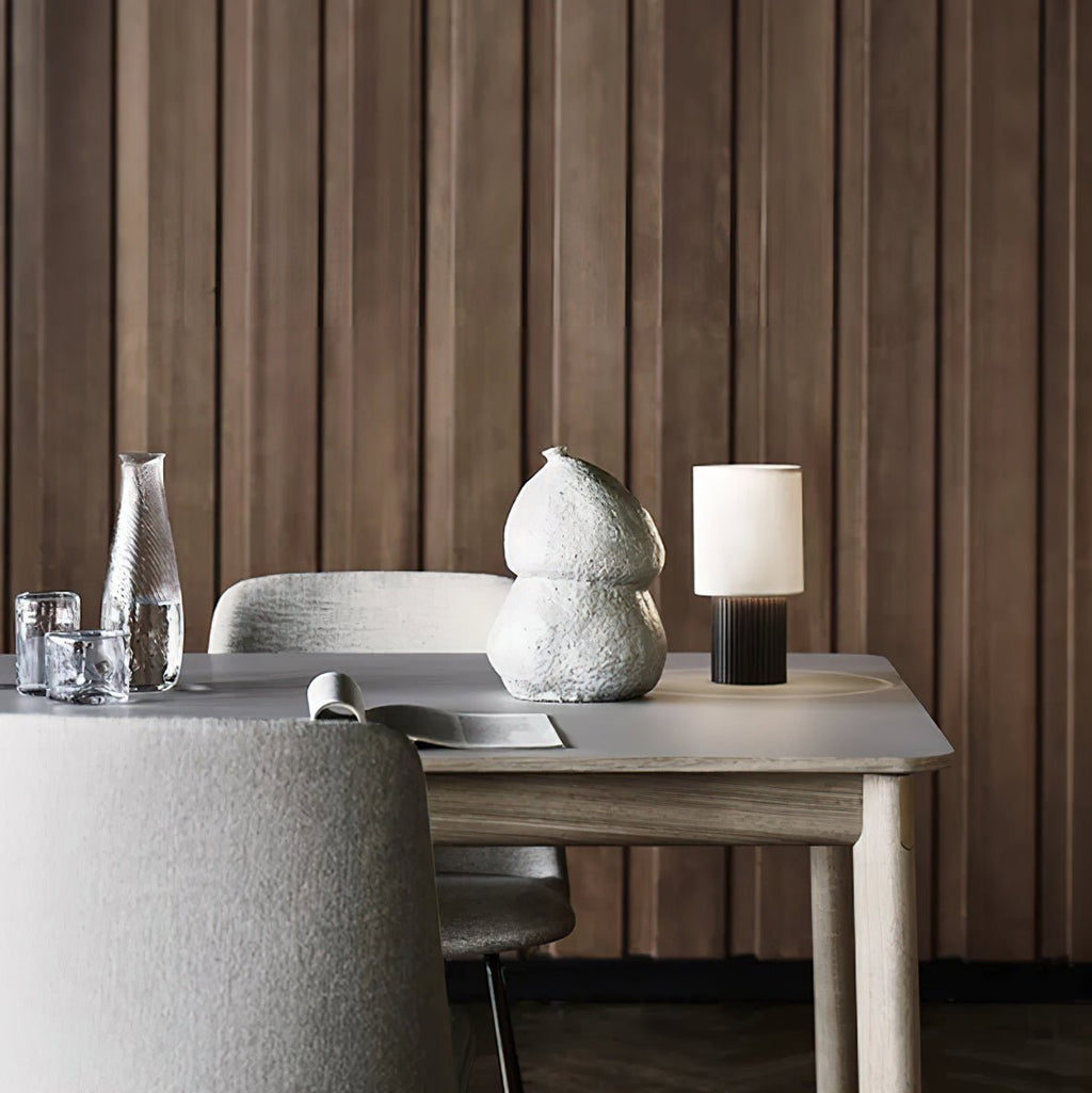 Orlo Ribbed Wood USB Table Lamp - product view 8