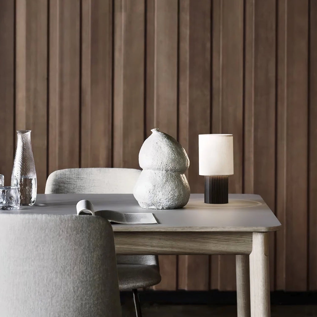 Orlo Ribbed Wood USB Table Lamp - product view 9