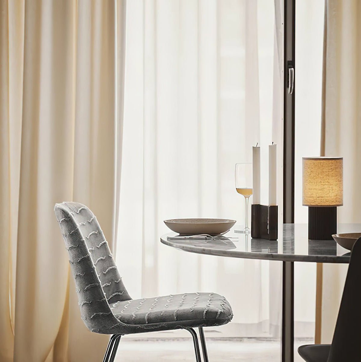 Orlo Ribbed Wood USB Table Lamp - product view 12