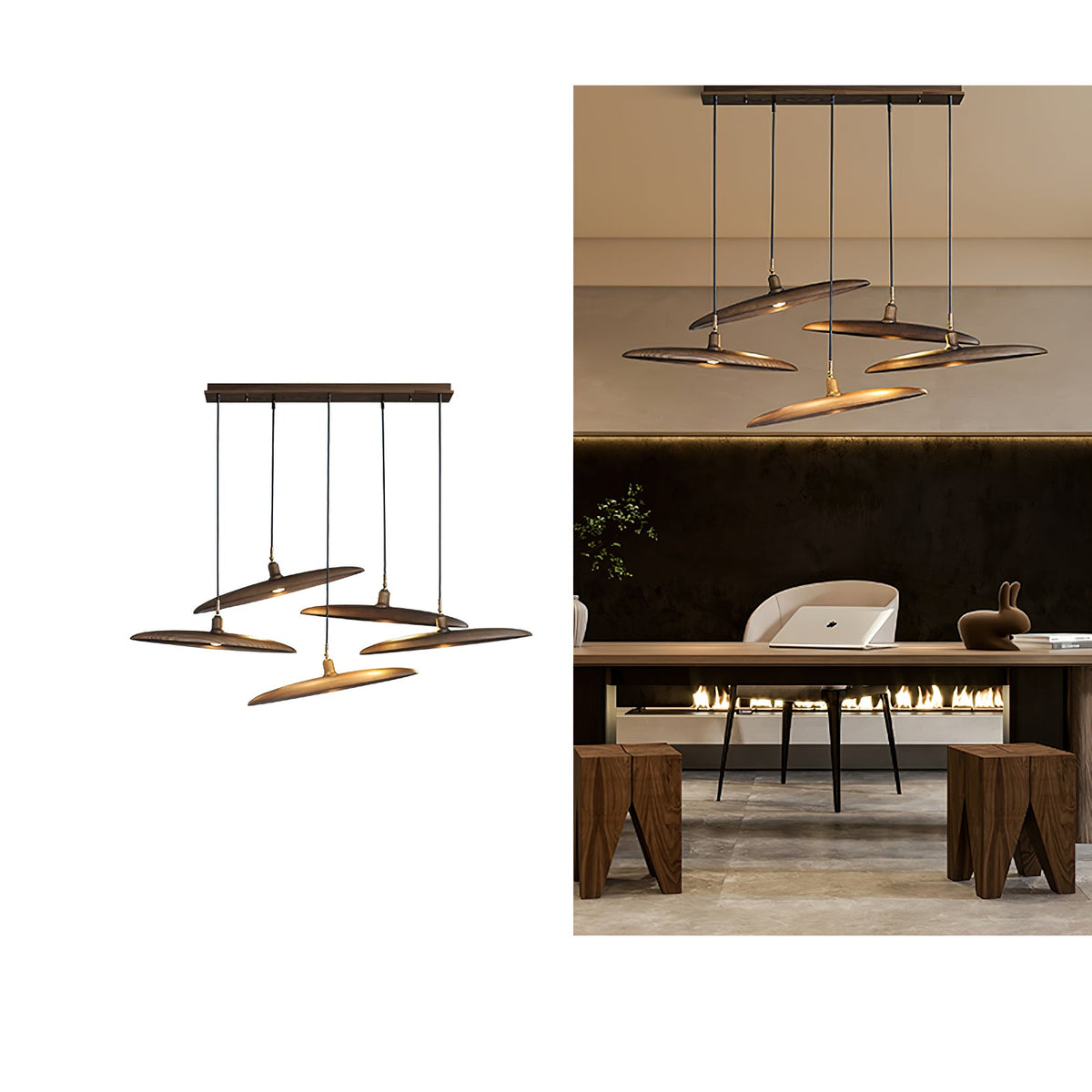 Paddle Boat Wood LED Chandelier — design and interior detail 10
