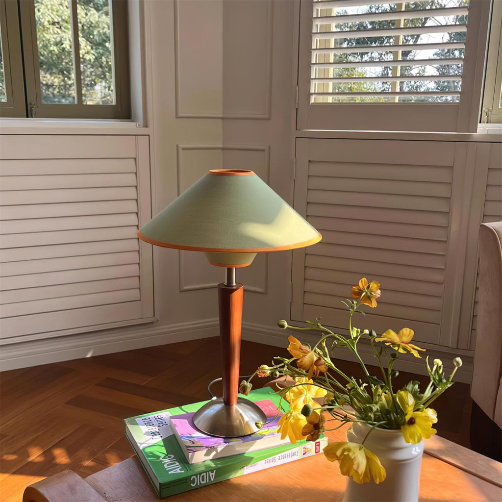 Perren Wood & Trimmed Fabric Table Lamp — product, finish and specification view 2