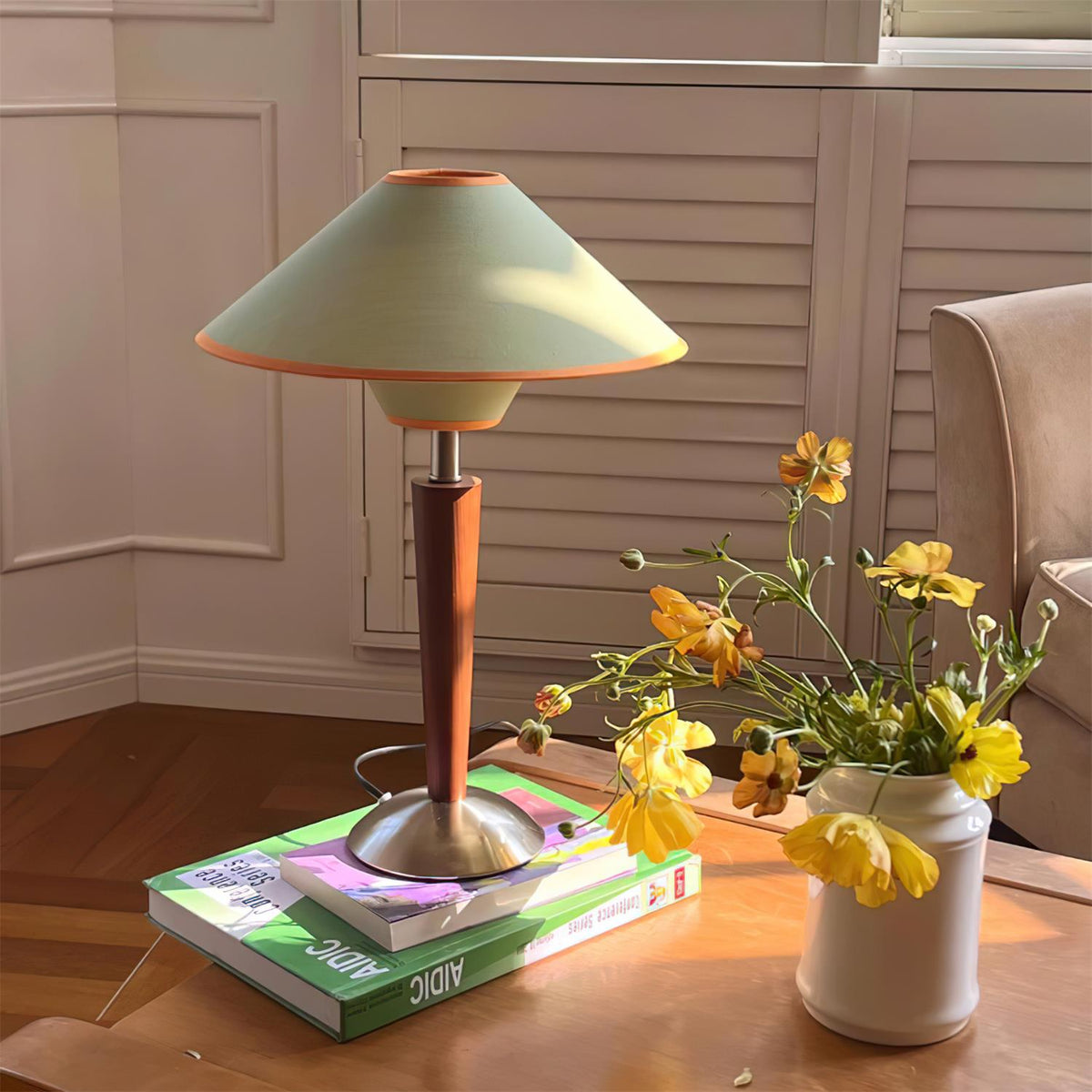 Perren Wood & Trimmed Fabric Table Lamp — product, finish and specification view 12