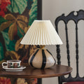 Pleated Cavolo Table Lamp — Black & White