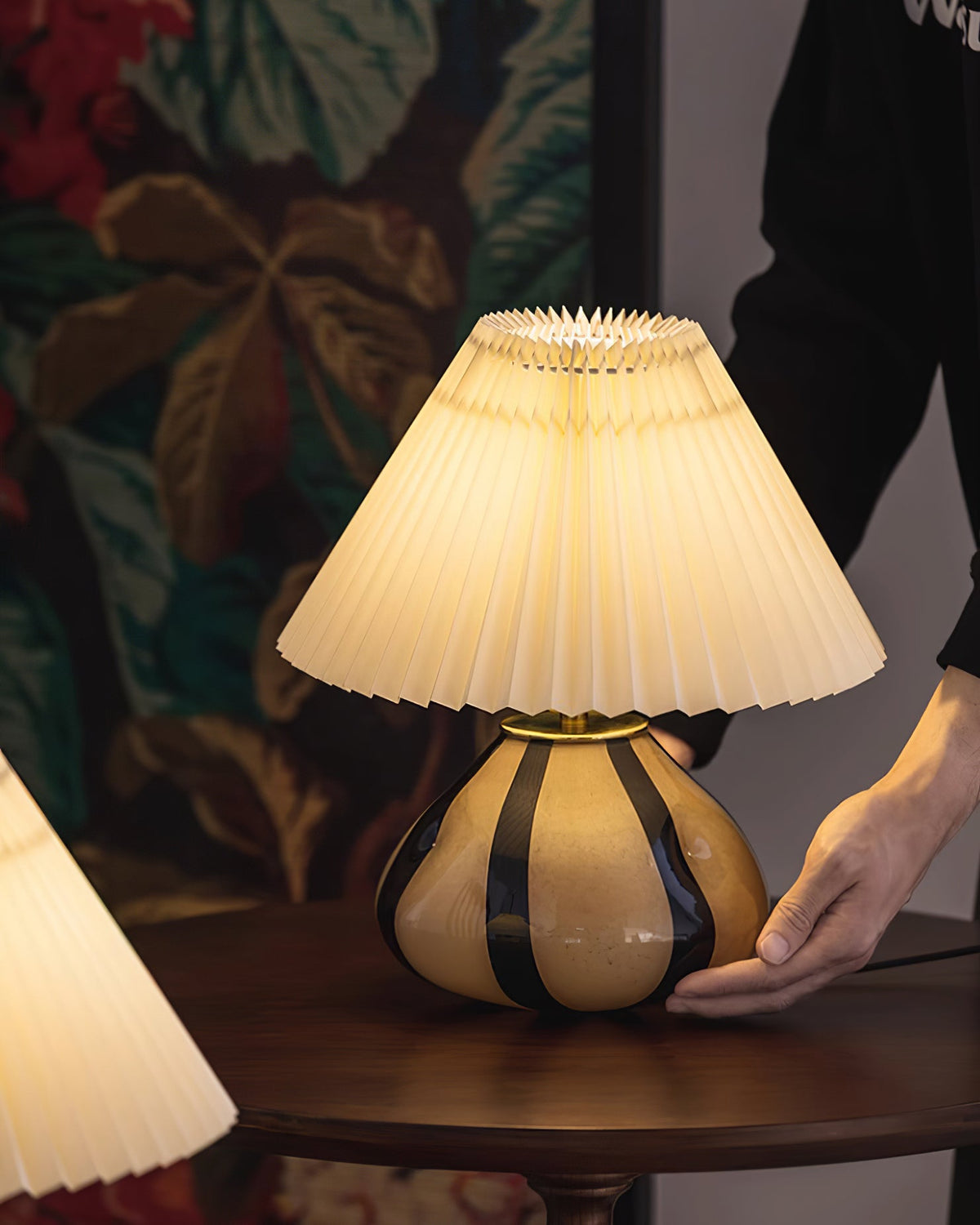 Pleated Cavolo Table Lamp — product and interior detail 7