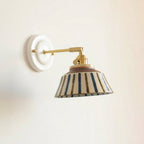 Porcelain Indigo Wall Lamp — Model B / Brass & Blue
