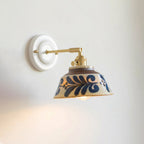 Porcelain Indigo Wall Lamp — Model D / Brass & Blue