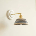 Porcelain Indigo Wall Lamp — Model E / Brass & Blue