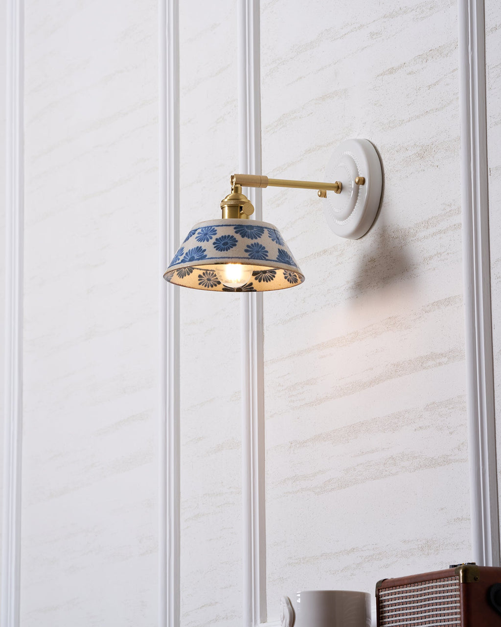 Porcelain Indigo Wall Lamp — product and interior detail 14