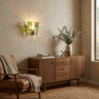 Pravel Tapered Faceted Glass Wall Sconce — finish, form and room detail 2