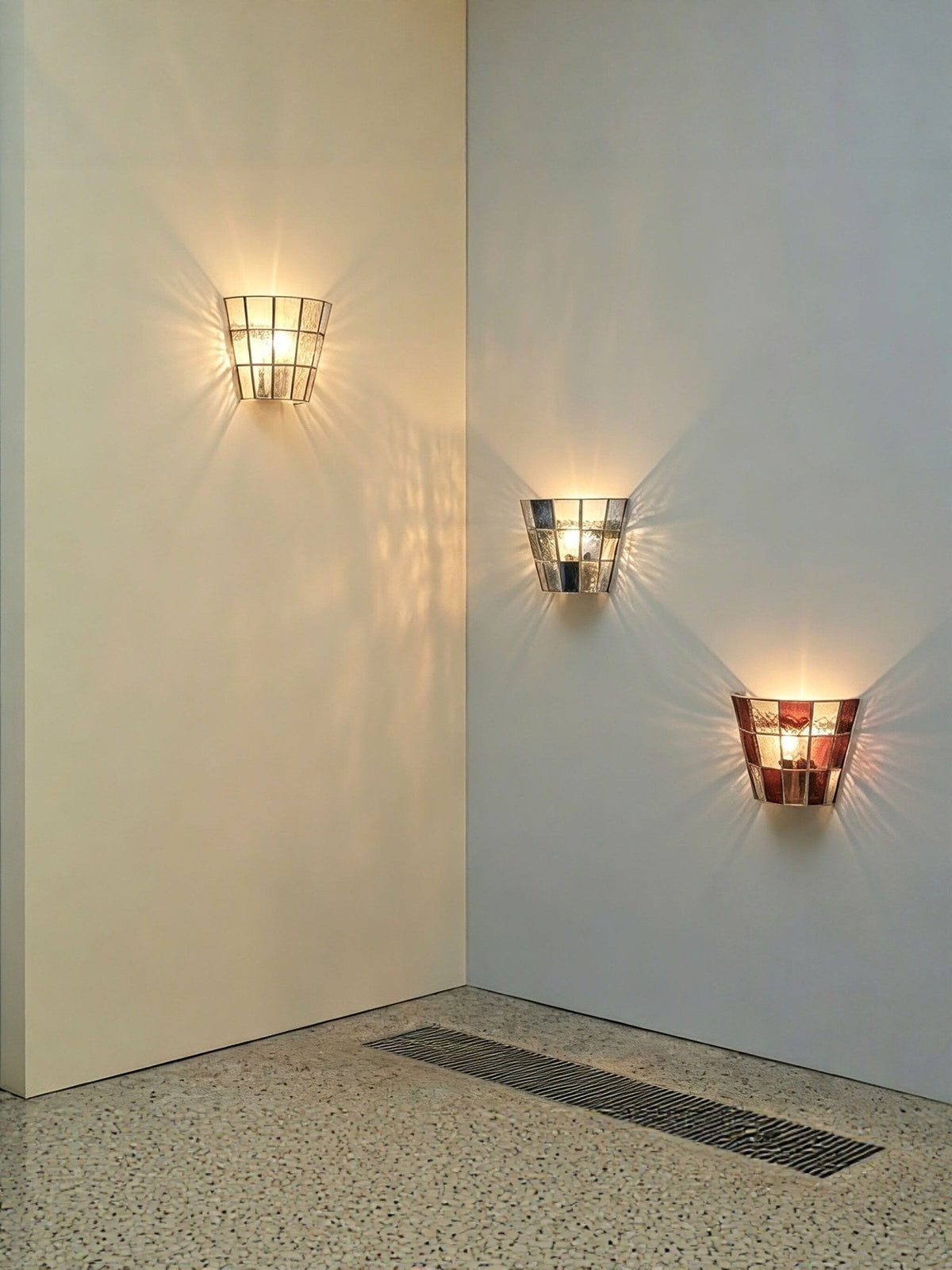 Pravel Tapered Faceted Glass Wall Sconce — finish, form and room detail 8