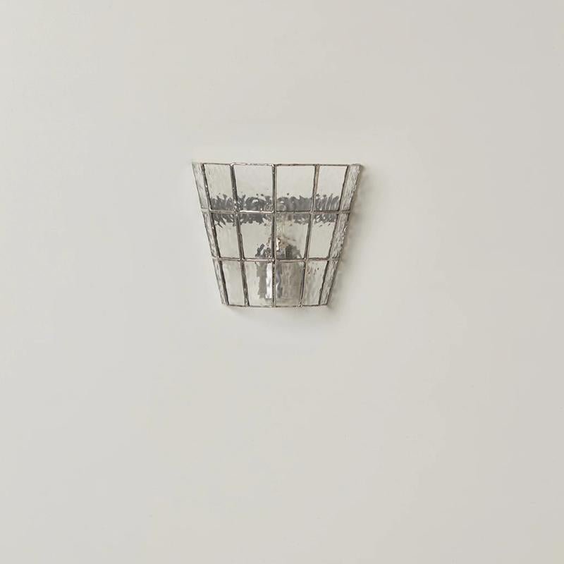 Pravel Tapered Faceted Glass Wall Sconce — finish, form and room detail 12