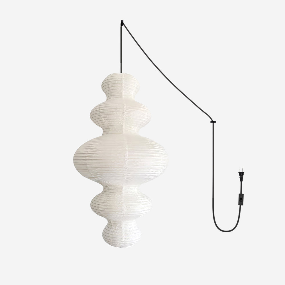 R27 Rice Paper Plug-In Pendant Light — product view