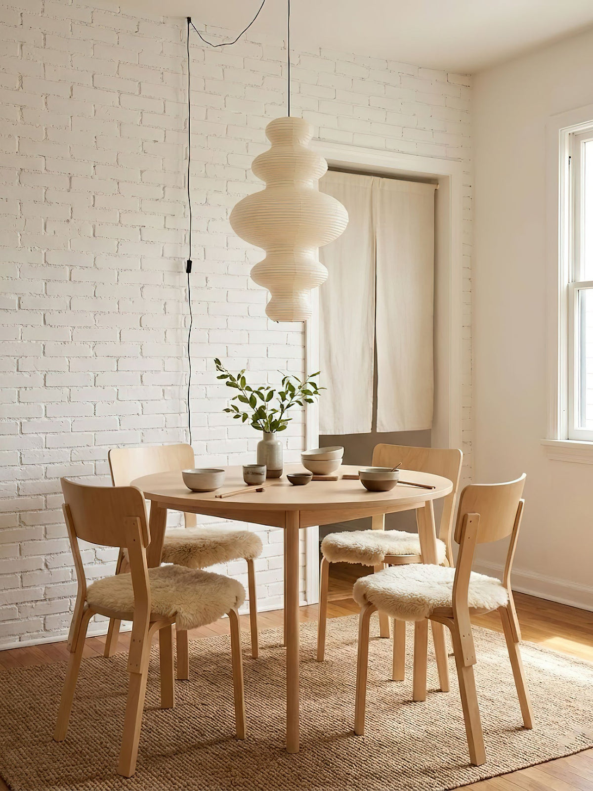 R27 Rice Paper Plug-In Pendant Light
