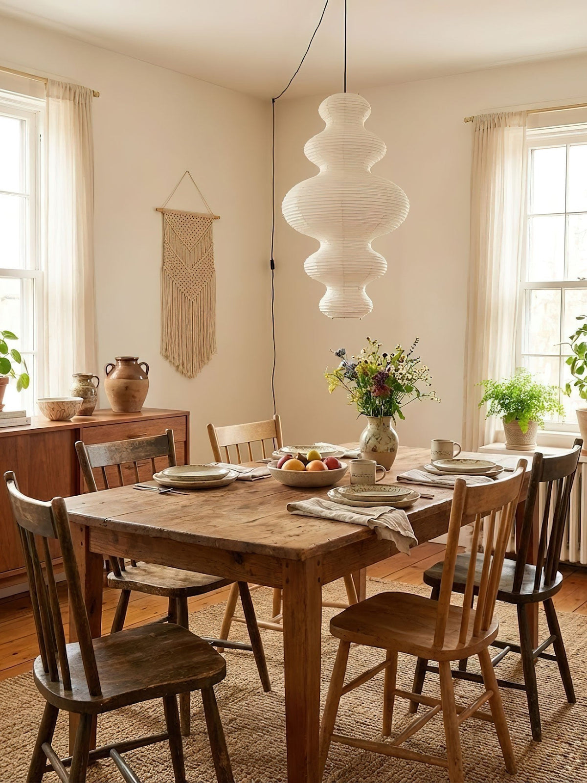 R27 Rice Paper Plug-In Pendant Light