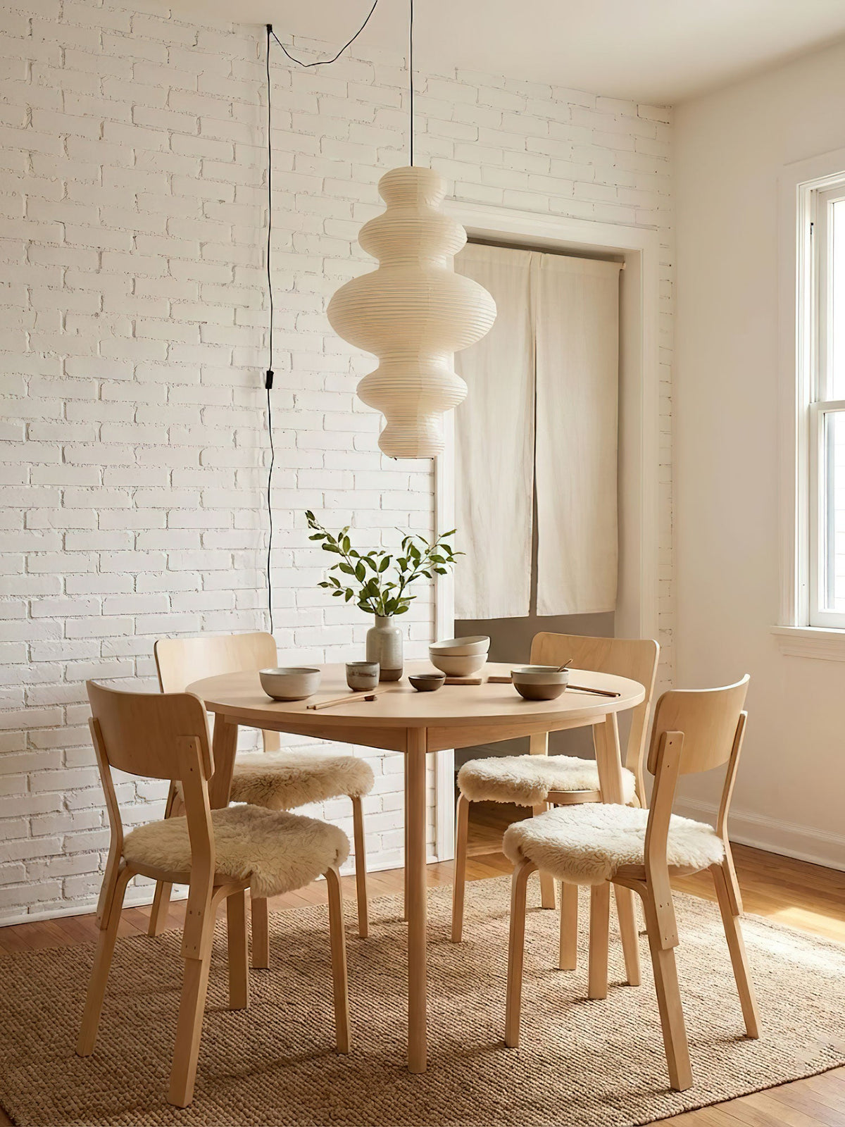 R27 Rice Paper Plug-In Pendant Light