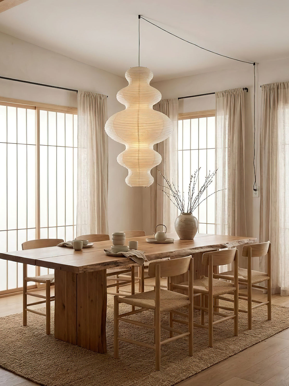 R27 Rice Paper Plug-In Pendant Light