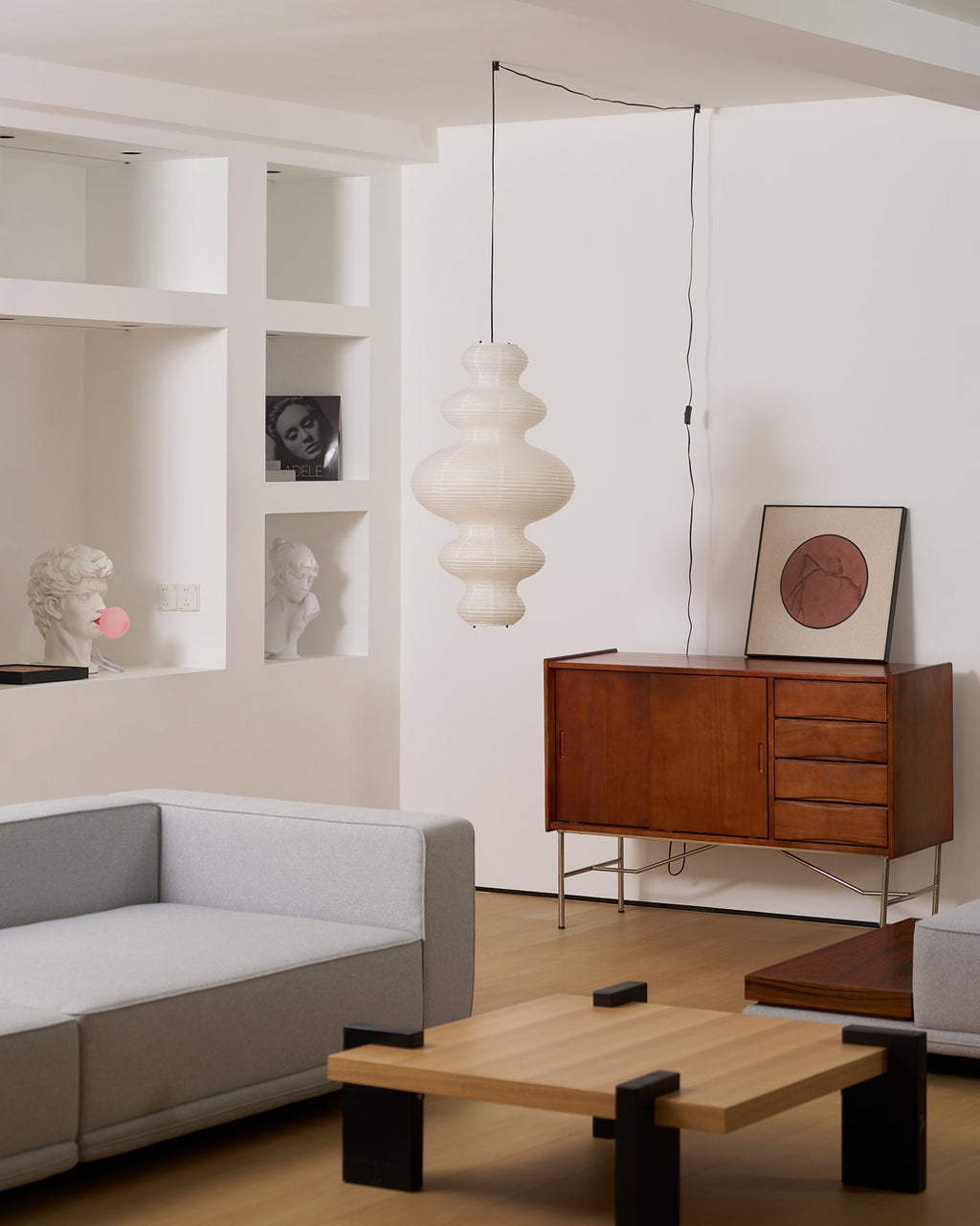 R27 Rice Paper Plug-In Pendant Light