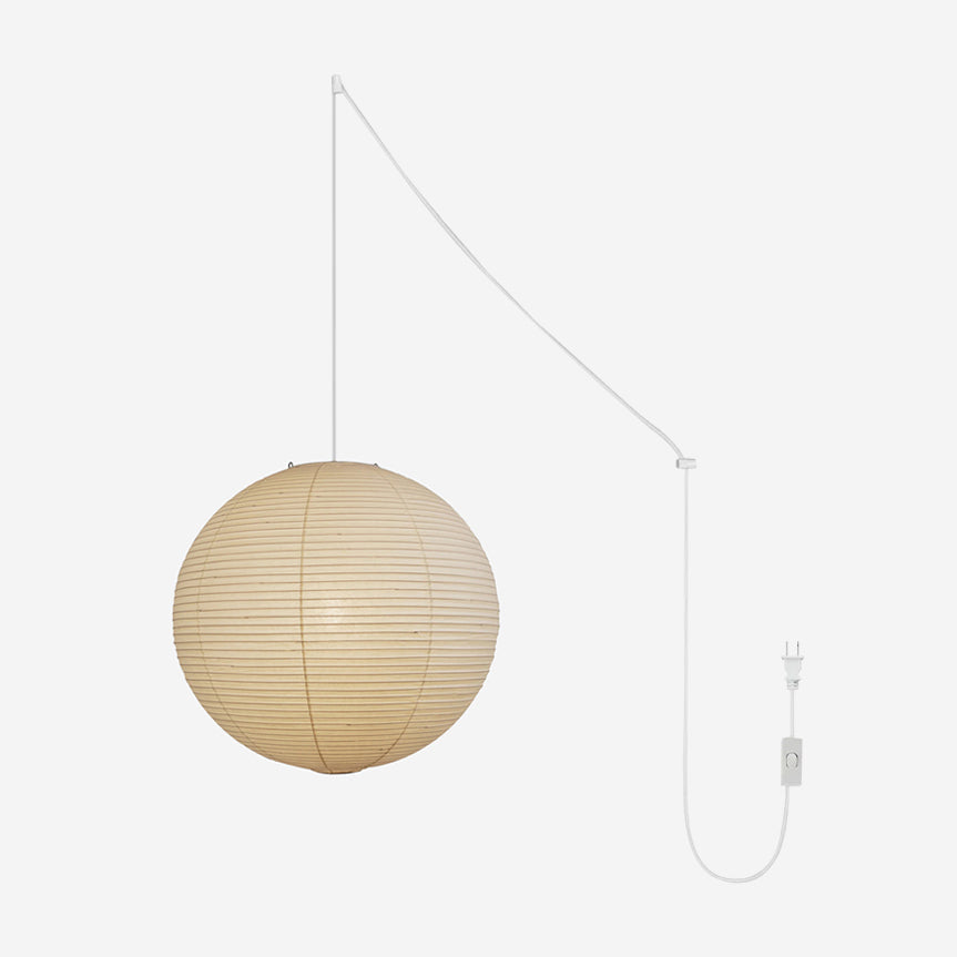 R32 White-Cord Paper Plug-In Pendant – pendant light view 1