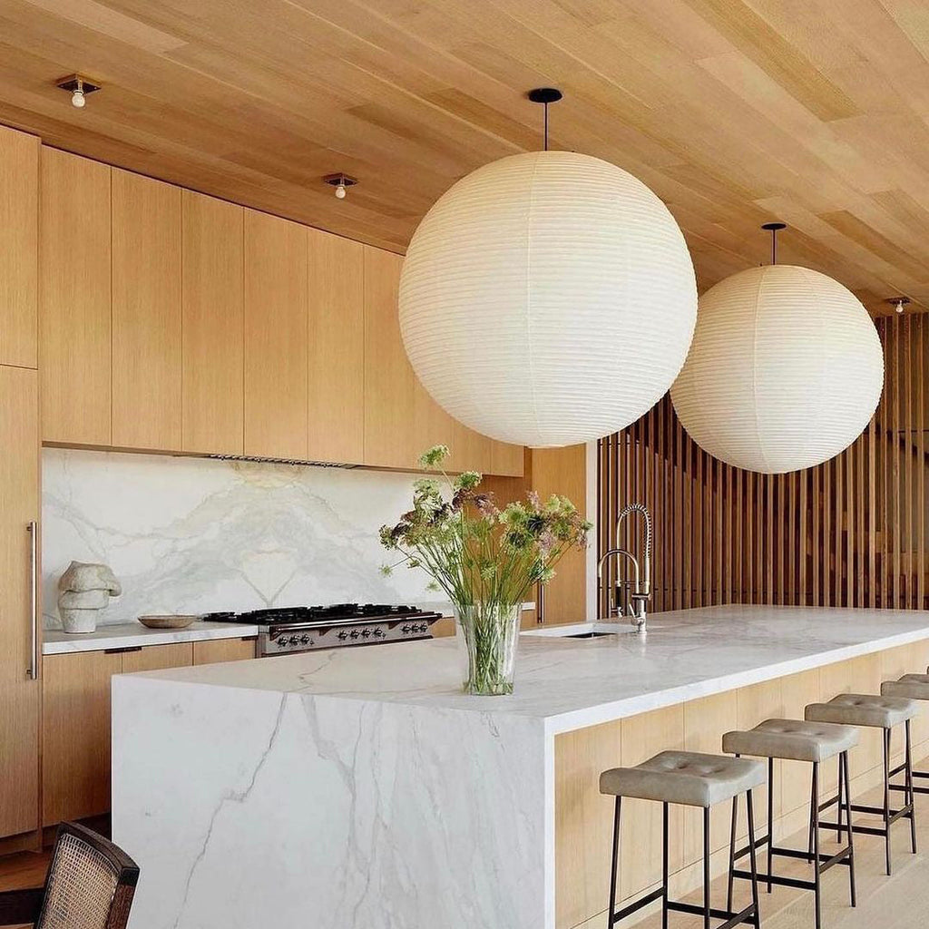 R32 White-Cord Paper Plug-In Pendant – pendant light view 2
