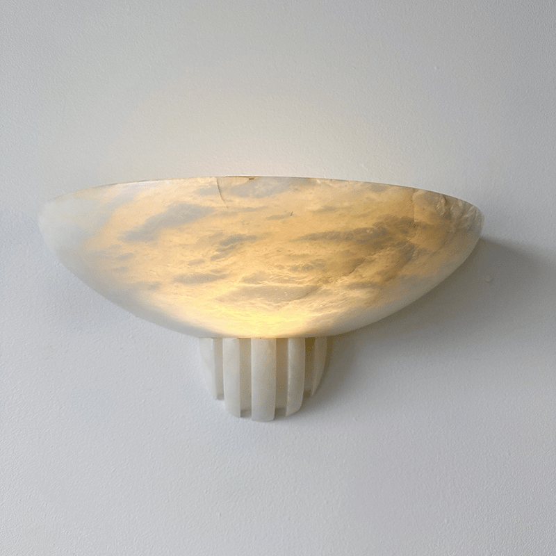 Rare Alabaster Bowl LED Wall Sconce – wall sconce view 3