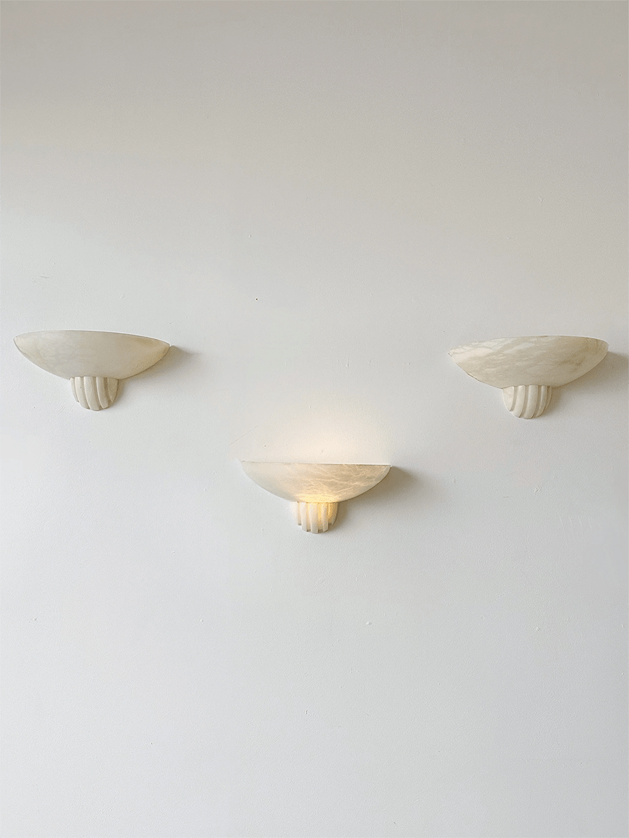 Rare Alabaster Bowl LED Wall Sconce – wall sconce view 5