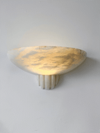 Rare Alabaster Bowl LED Wall Sconce – wall sconce view 8