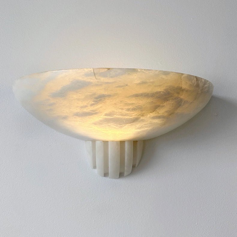 Rare Alabaster Bowl LED Wall Sconce – wall sconce view 14