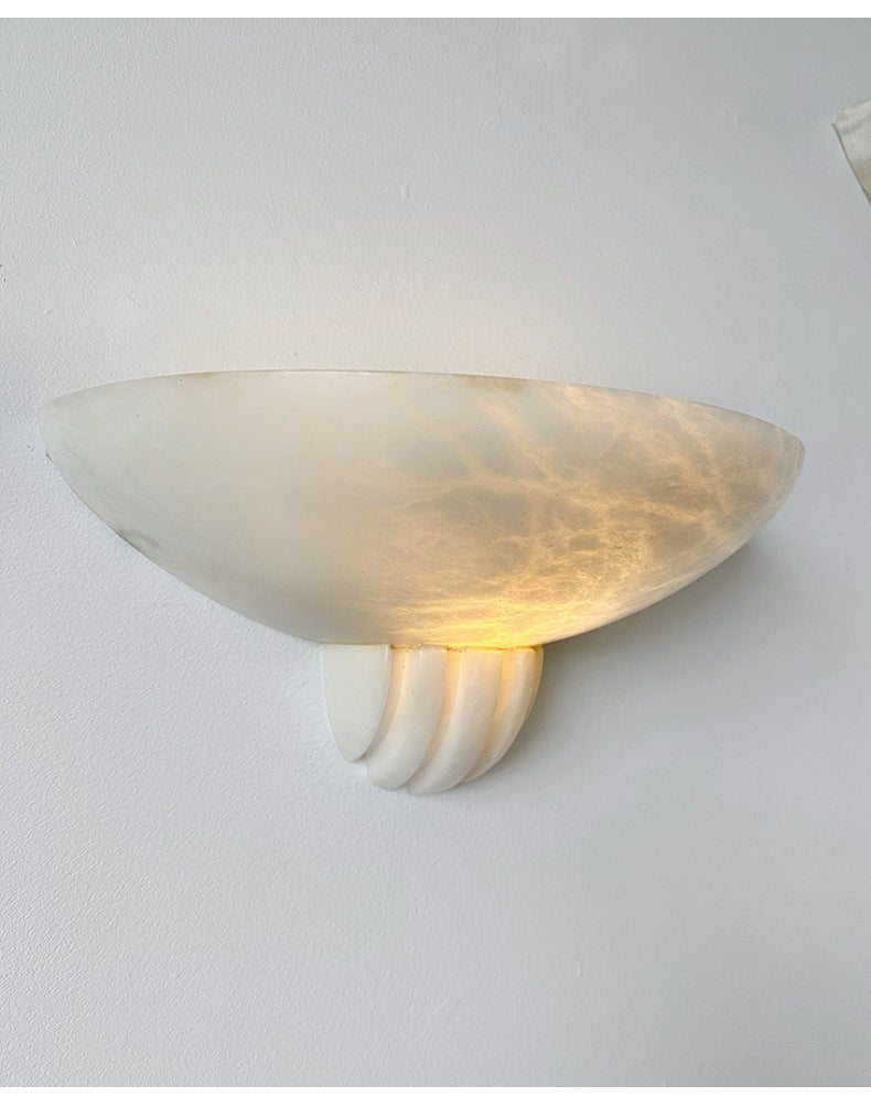Rare Alabaster Bowl LED Wall Sconce – wall sconce view 16