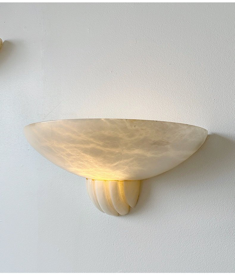 Rare Alabaster Bowl LED Wall Sconce – wall sconce view 17