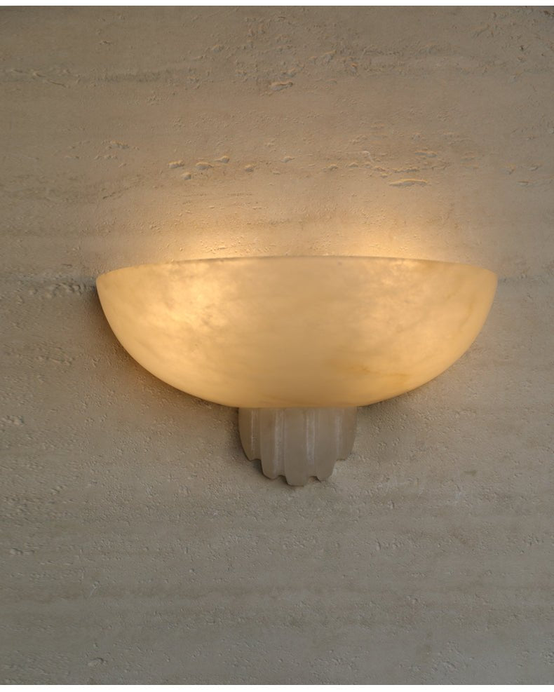 Rare Alabaster Bowl LED Wall Sconce – wall sconce view 20