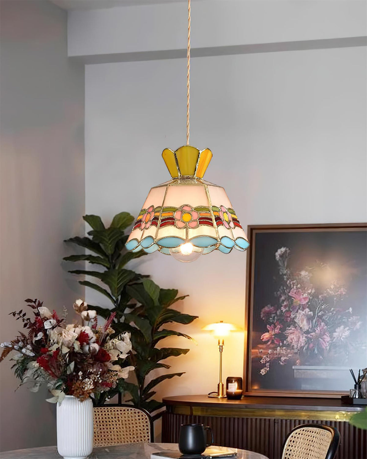 Retro Ketan Pendant Lamp — product and interior detail 3
