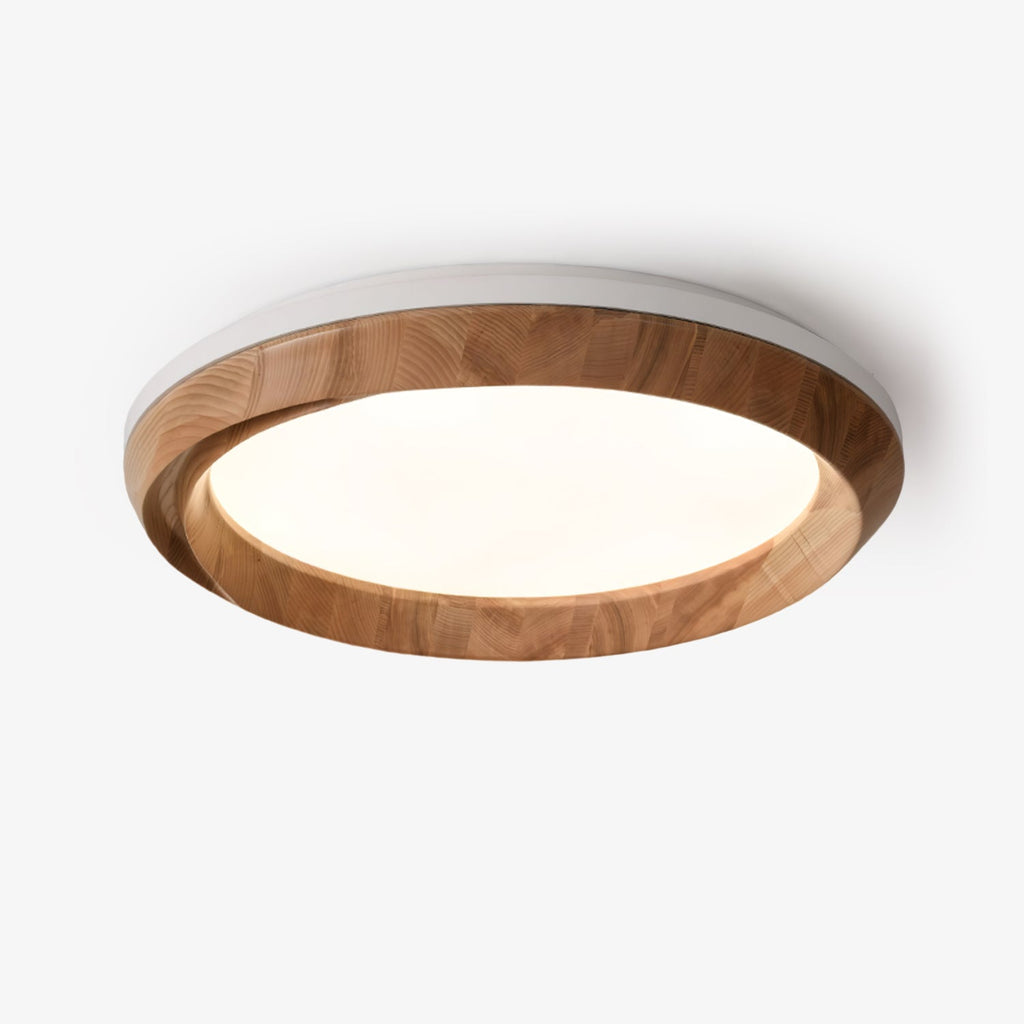 Ripple Round Wood LED Ceiling Light - product view 1