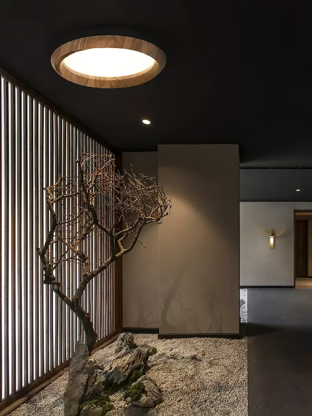 Ripple Round Wood LED Ceiling Light - product view 4