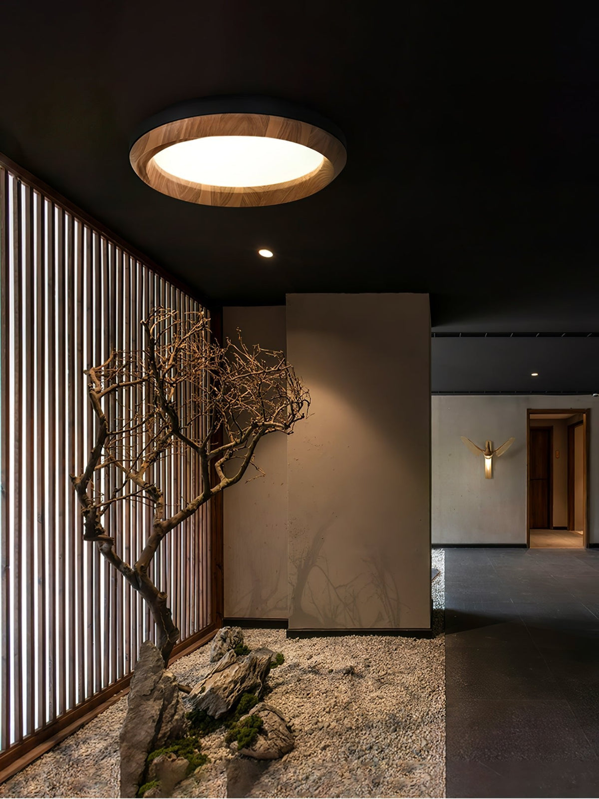 Ripple Round Wood LED Ceiling Light - product view 5