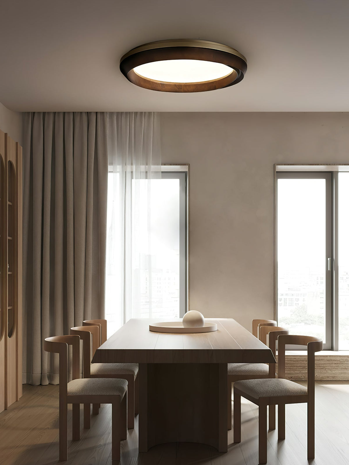 Ripple Round Wood LED Ceiling Light - product view 11