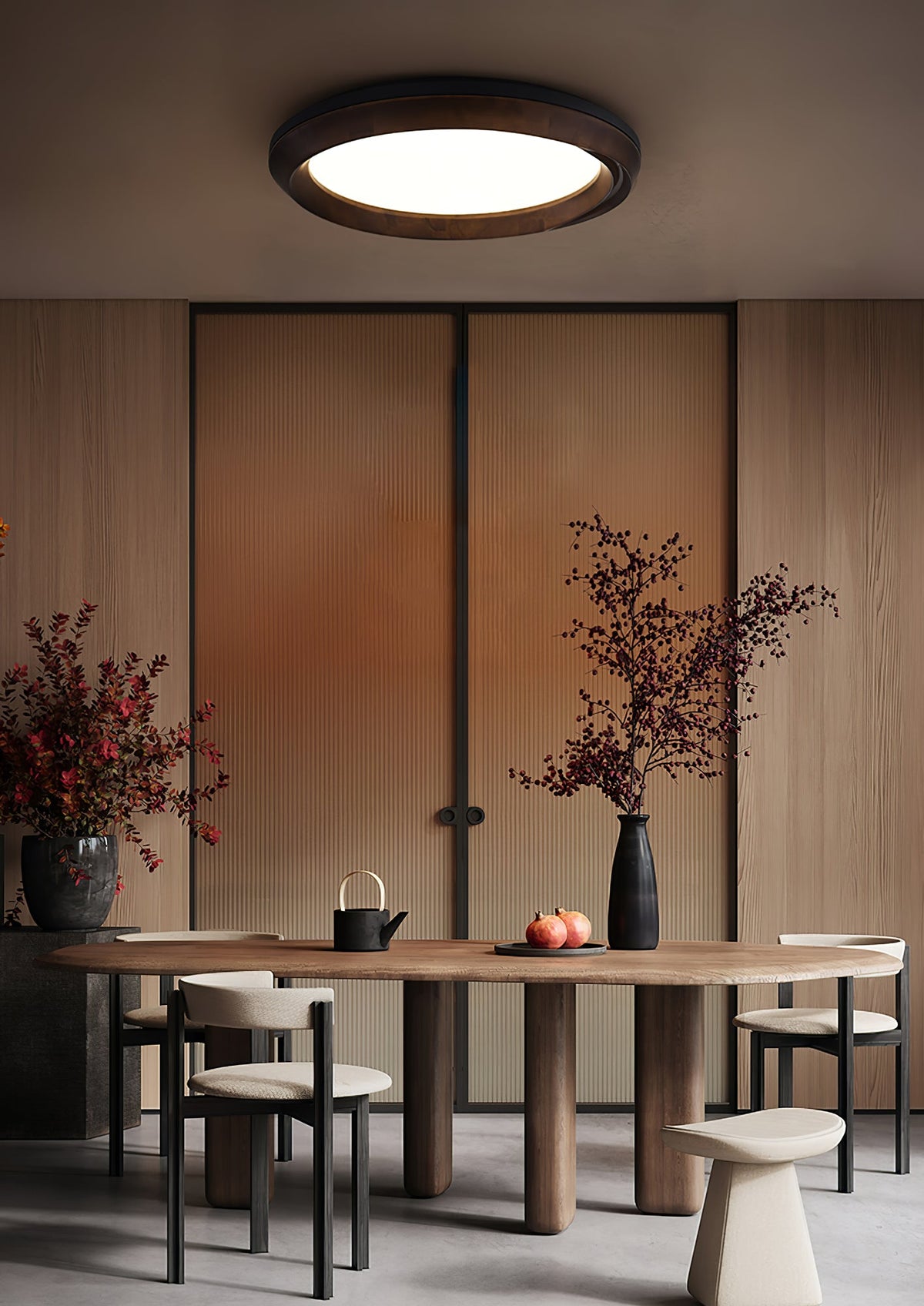 Ripple Round Wood LED Ceiling Light - product view 12