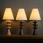 Ripple Sculpted Wood and Fabric Table Lamp - product view 4