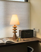 Ripple Sculpted Wood and Fabric Table Lamp - product view 6
