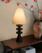 Ripple Sculpted Wood and Fabric Table Lamp - product view 7
