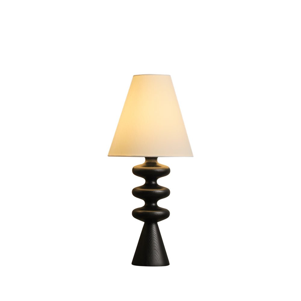 Ripple Sculpted Wood and Fabric Table Lamp - product view 10