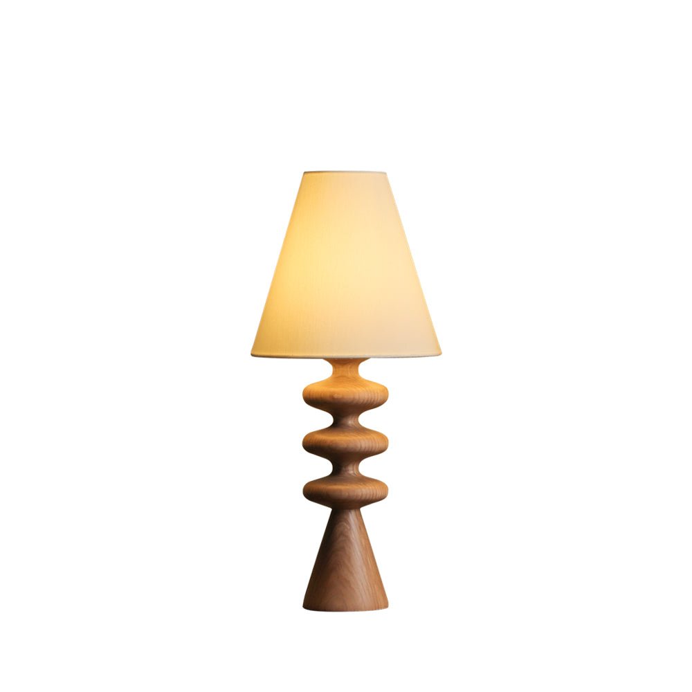 Ripple Sculpted Wood and Fabric Table Lamp - product view 12