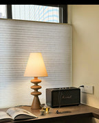 Ripple Sculpted Wood and Fabric Table Lamp - product view 20