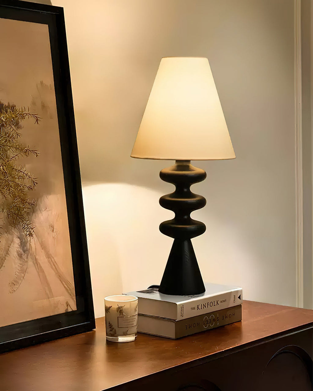 Ripple Sculpted Wood and Fabric Table Lamp - product view 21