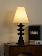 Ripple Sculpted Wood and Fabric Table Lamp - product view 34