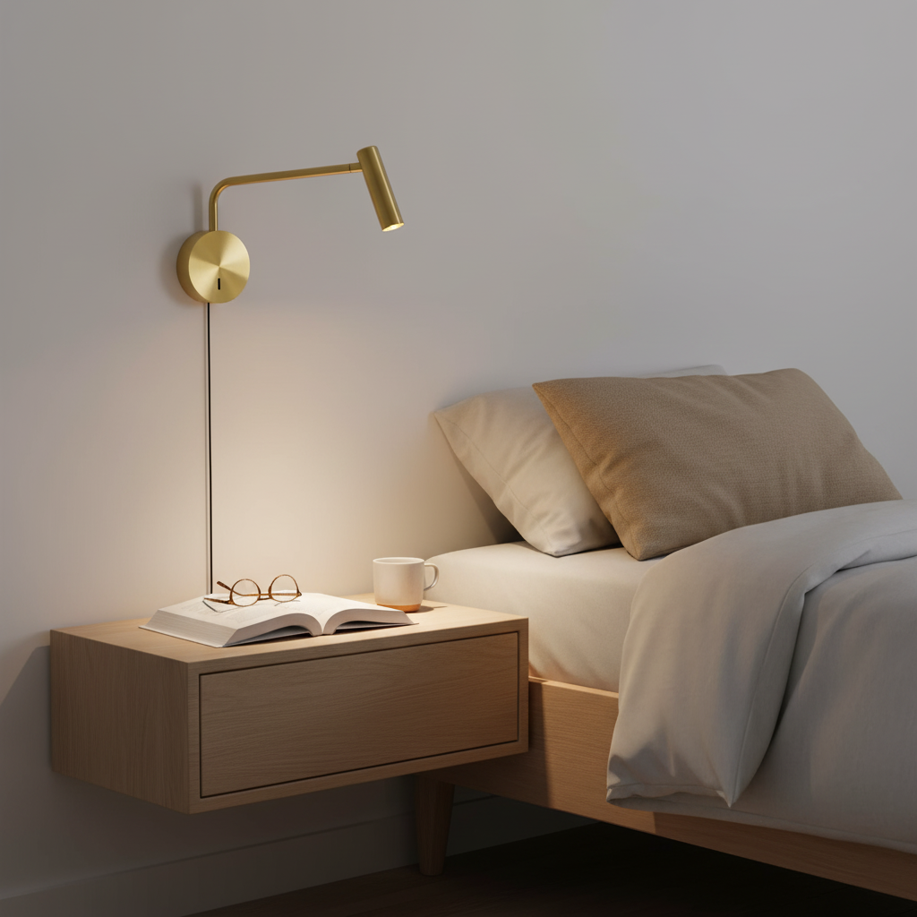 Riven Pivot LED Plug-In Reading Wall Lamp — product, finish and specification view 6