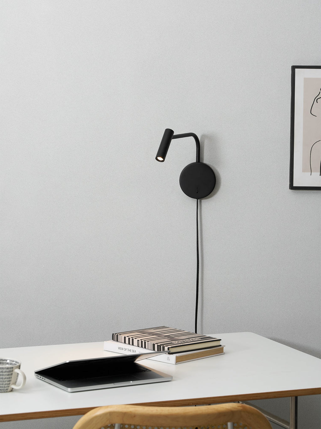 Riven Pivot LED Plug-In Reading Wall Lamp — product, finish and specification view 12