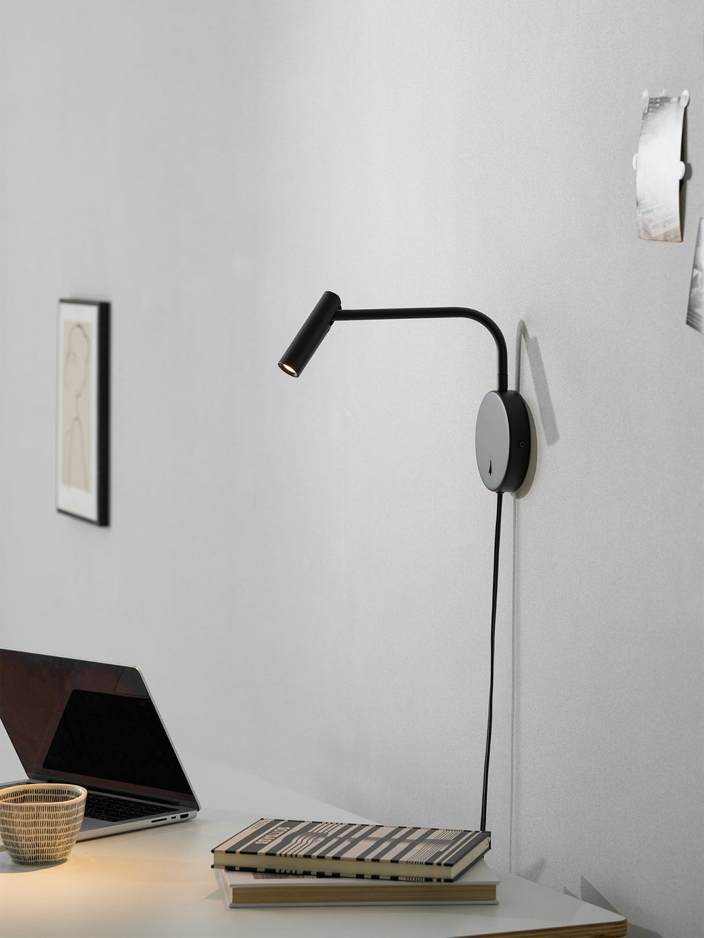 Riven Pivot LED Plug-In Reading Wall Lamp — product, finish and specification view 13